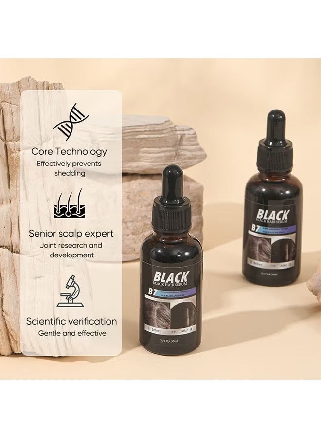 مويكا سيروم الشعر الأسود، سيروم مغذي من نبات بوليجونوم مولتيفلوروم، سيروم طبيعي لتغميق الشعر ومنع الشيب، لشعر أكثر كثافة وطولًا، يعيد اللون الطبيعي للشعر 30 مل - Image 3